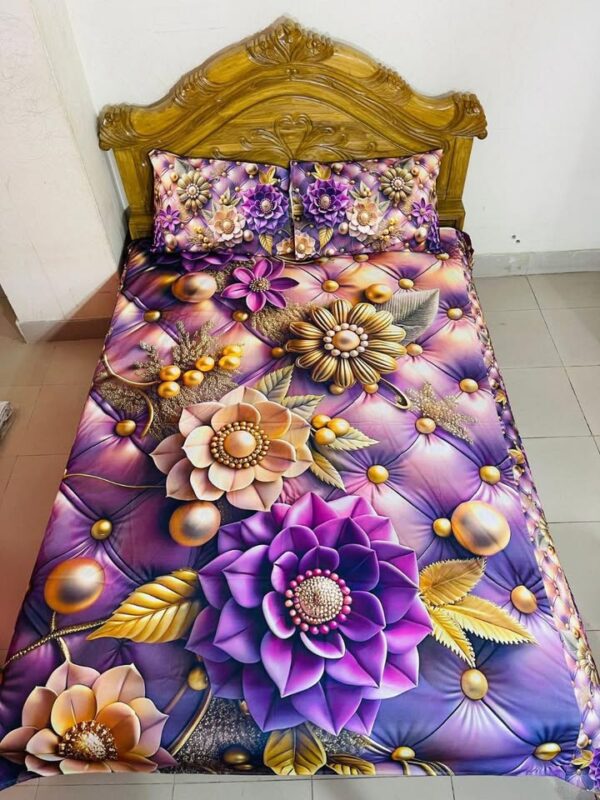 স্টাইলিশ থ্রিডি ডিজাইন বেডশীট - Image 3