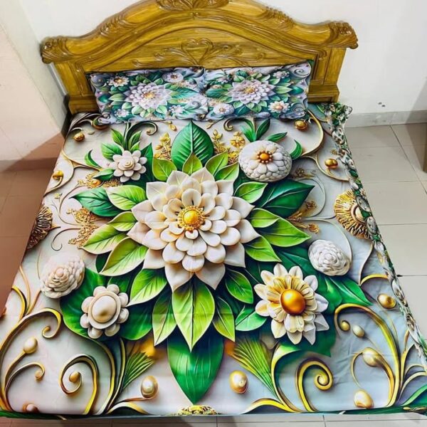 স্টাইলিশ থ্রিডি ডিজাইন বেডশীট